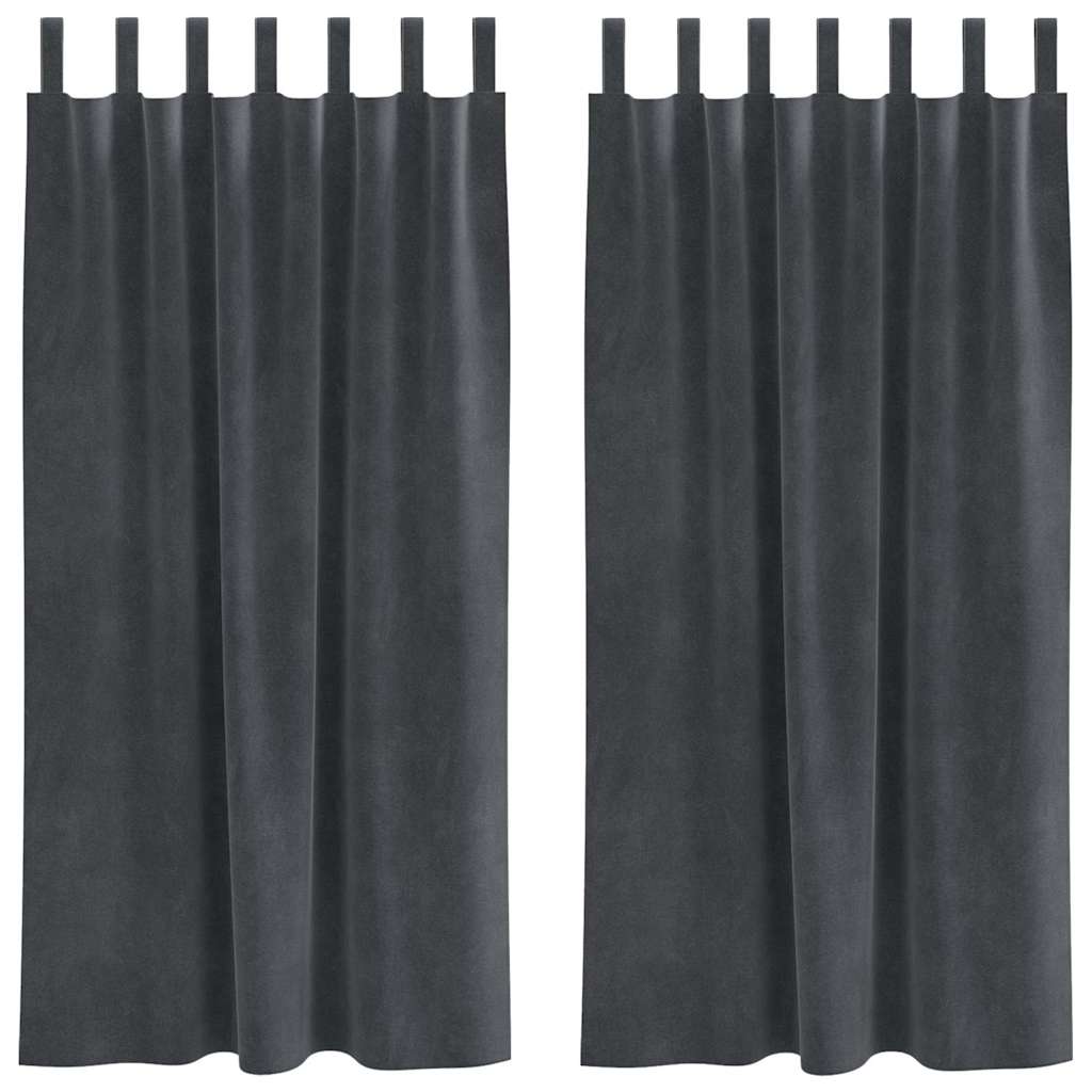 Užtemdymo užuolaidos 2 pcs Šviesiai pilka 140 x 175 cm Aksomas