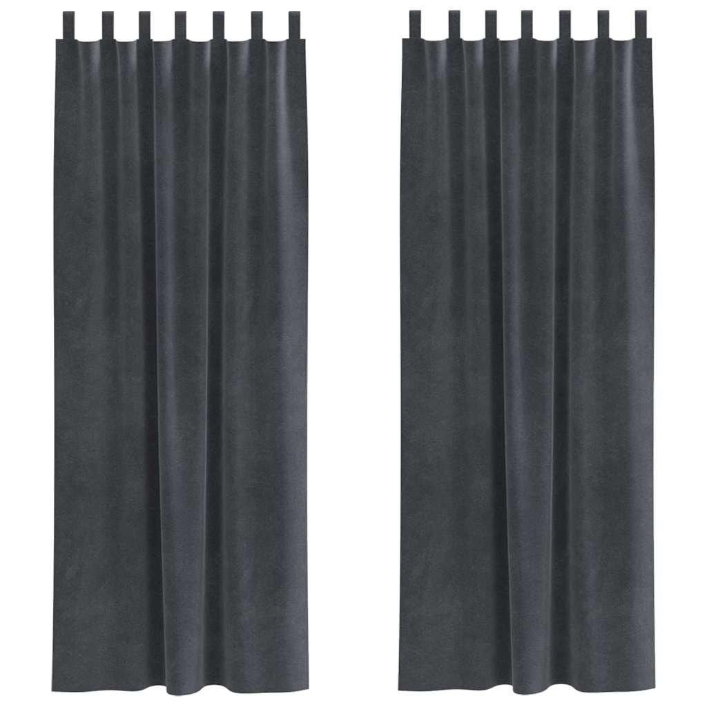 Užtemdymo užuolaidos 2 pcs Šviesiai pilka 140 x 225 cm Aksomas