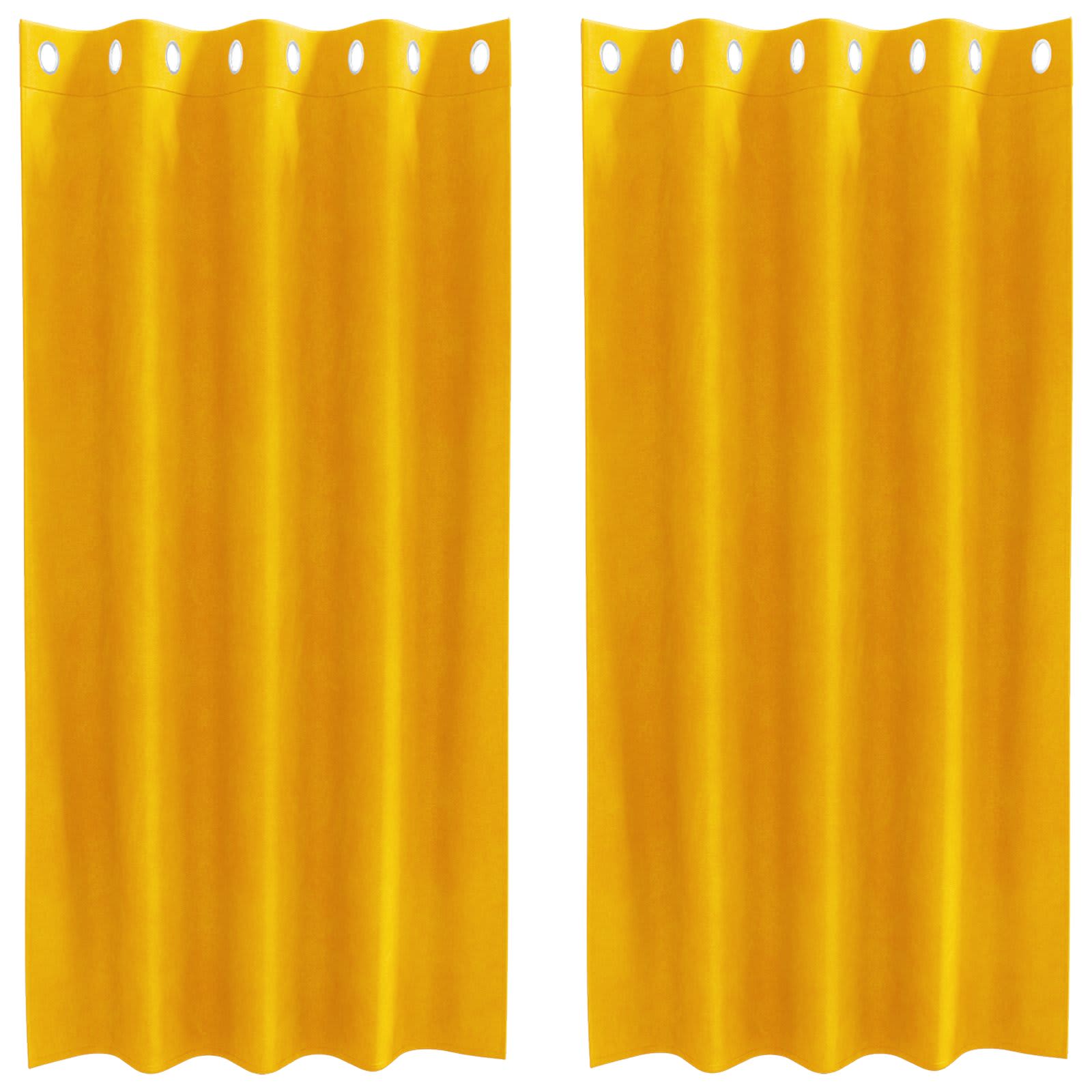 Užtemdymo užuolaidos 2 pcs Garučių geltona 140 x 175 cm Aksomas