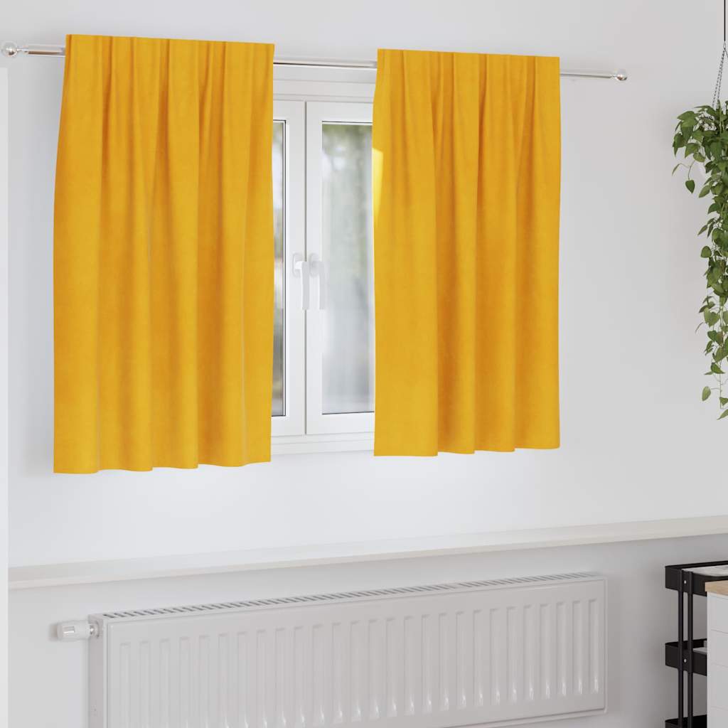 Užtemdymo užuolaidos 2 pcs Garučių geltona 140 x 140 cm Aksomas