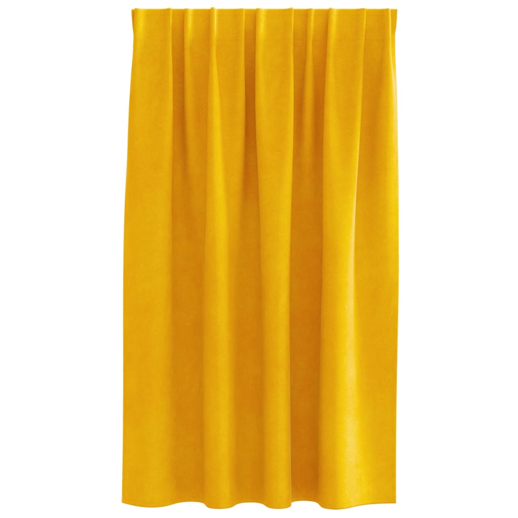 Užtemdymo užuolaidos 2 pcs Garučių geltona 140 x 140 cm Aksomas