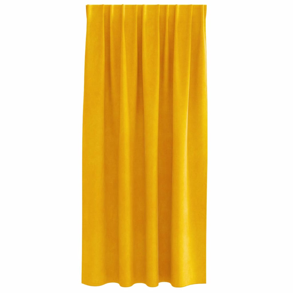 Užtemdymo užuolaidos 2 pcs Garučių geltona 140 x 175 cm Aksomas