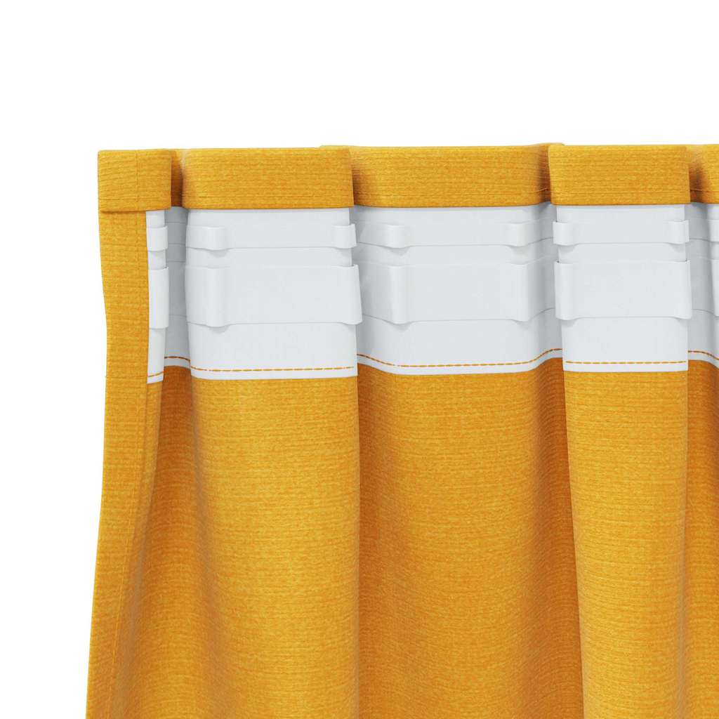 Užtemdymo užuolaidos 2 pcs Garučių geltona 140 x 225 cm Aksomas