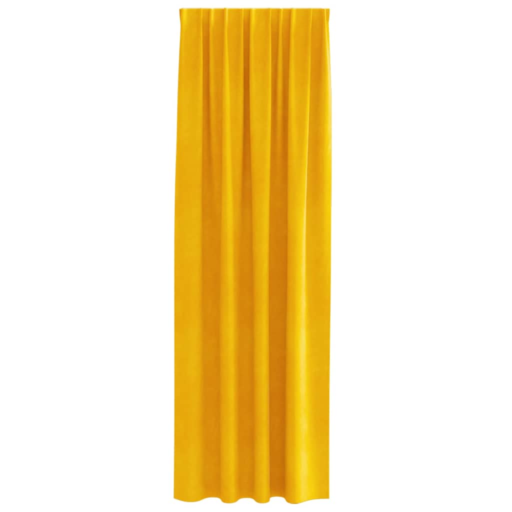 Užtemdymo užuolaidos 2 pcs Garučių geltona 140 x 225 cm Aksomas