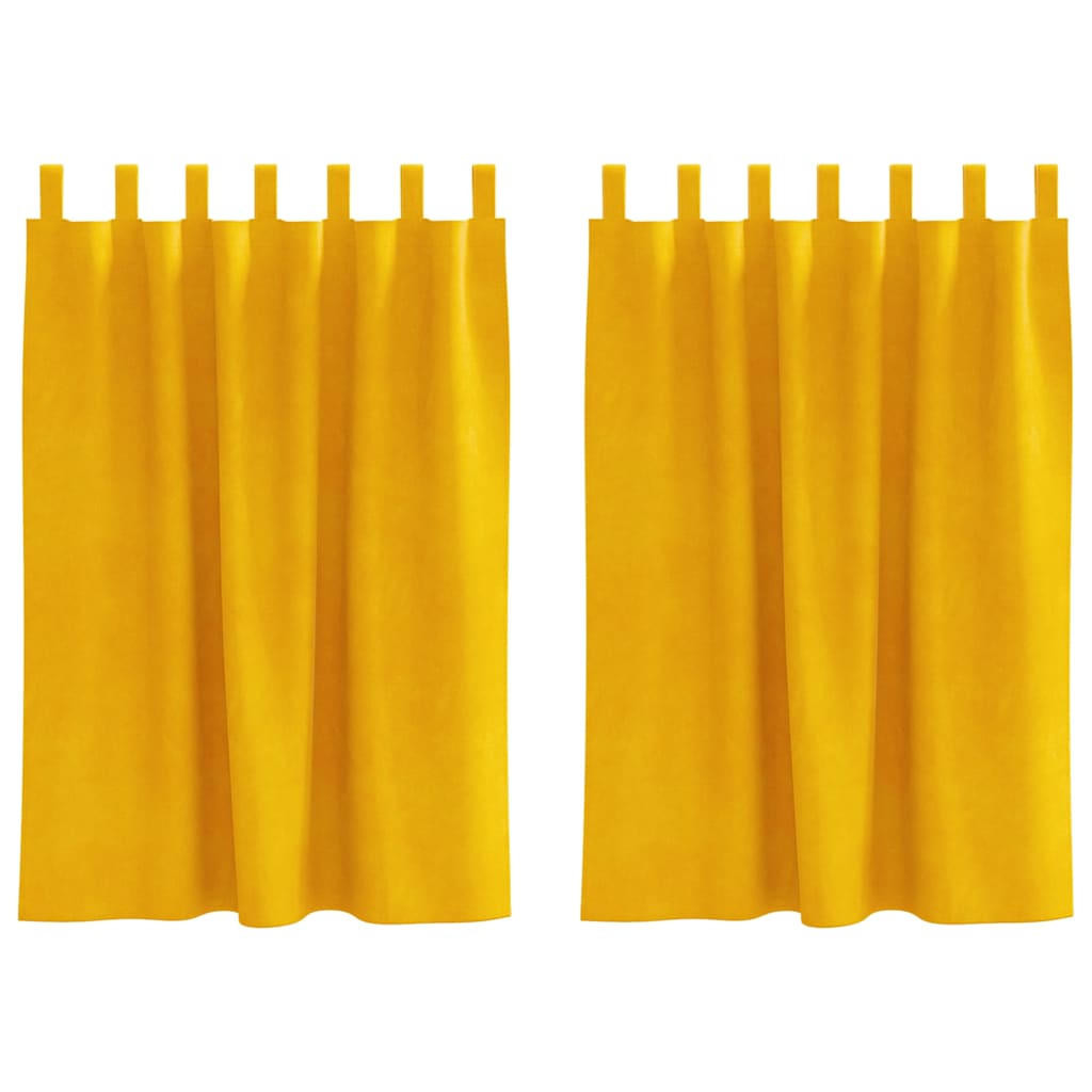Užtemdymo užuolaidos 2 pcs Garučių geltona 140 x 140 cm Aksomas