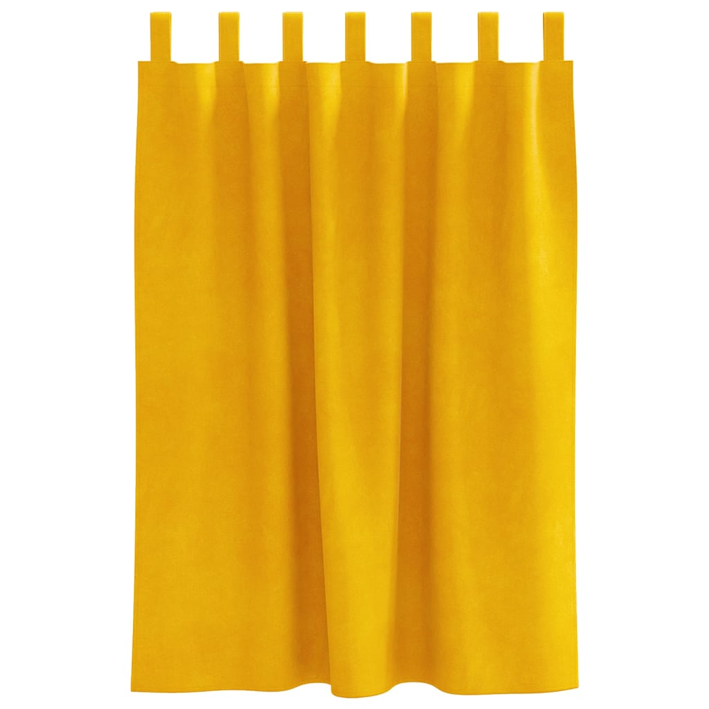 Užtemdymo užuolaidos 2 pcs Garučių geltona 140 x 140 cm Aksomas