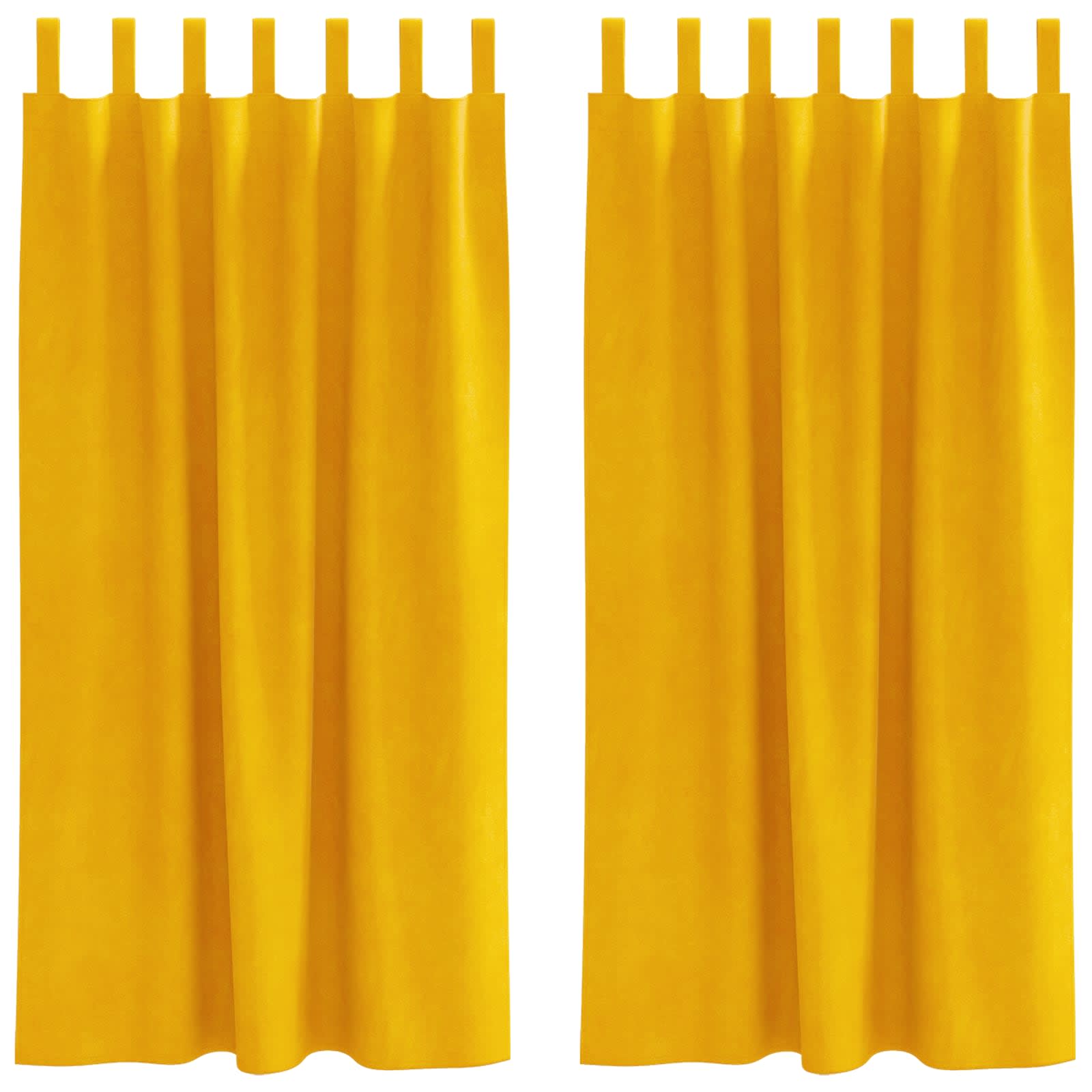 Užtemdymo užuolaidos 2 pcs Garučių geltona 140 x 175 cm Aksomas