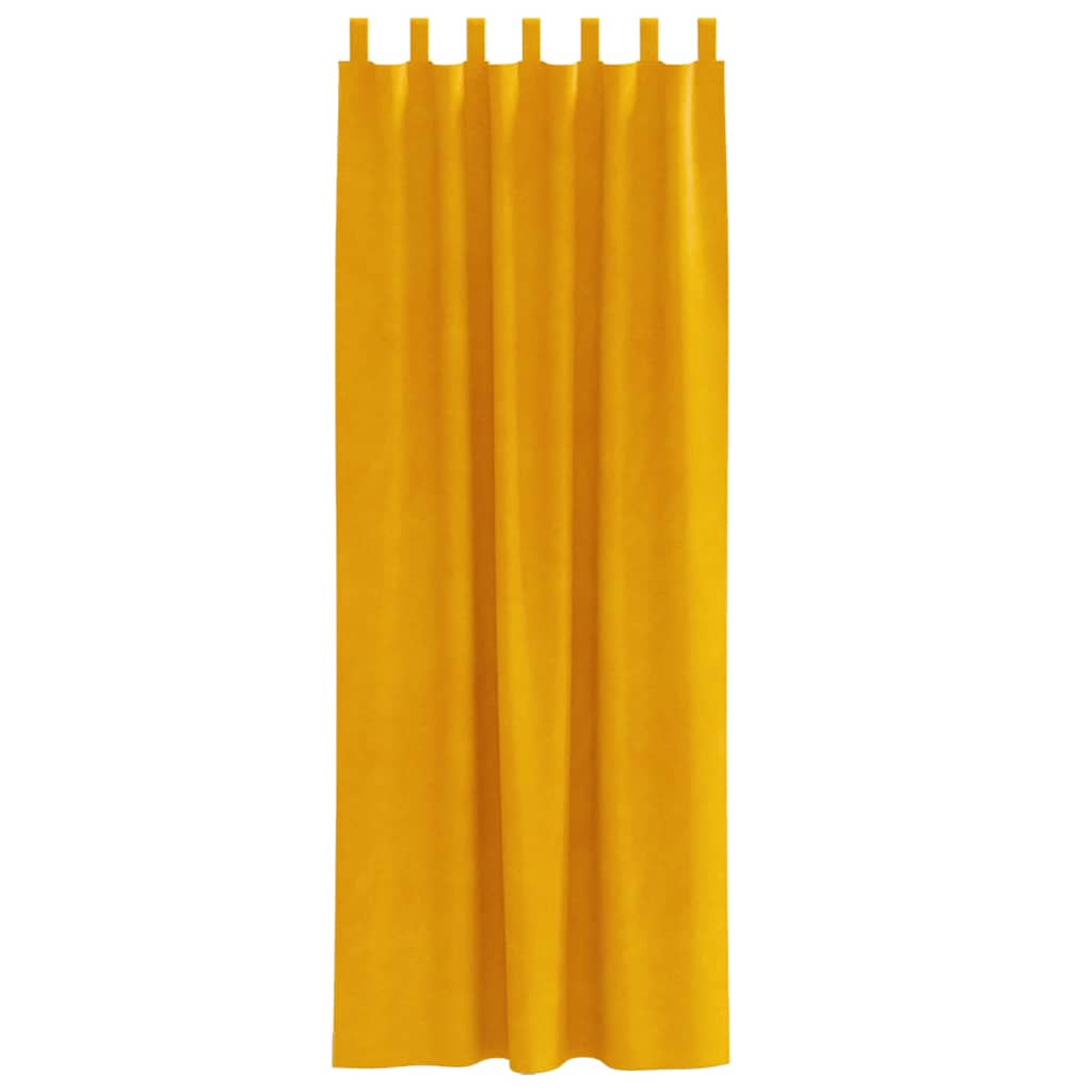 Užtemdymo užuolaidos 2 pcs Garučių geltona 140 x 260 cm Aksomas