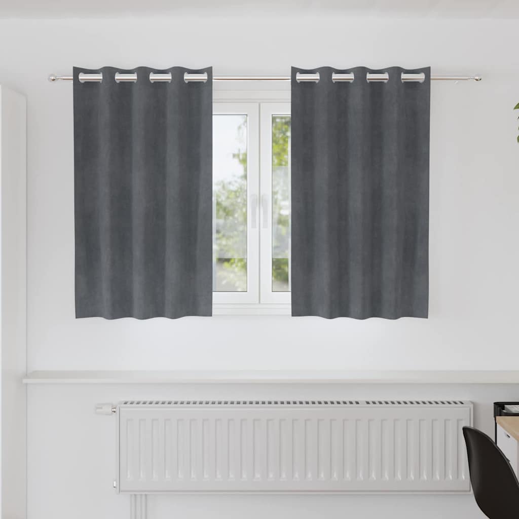 Užtemdymo užuolaidos 2 pcs Šviesiai pilka 140 x 140 cm Aksomas