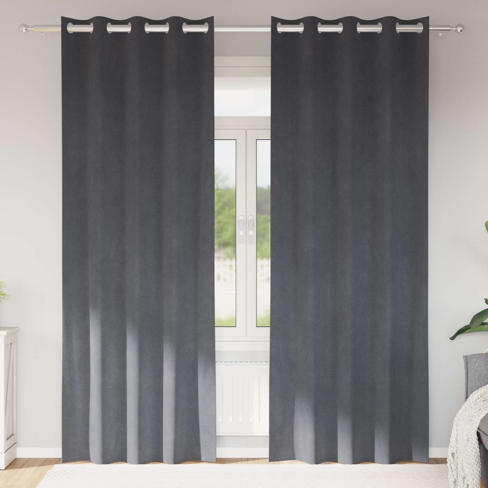 Užtemdymo užuolaidos 2 pcs Šviesiai pilka 140 x 260 cm Aksomas