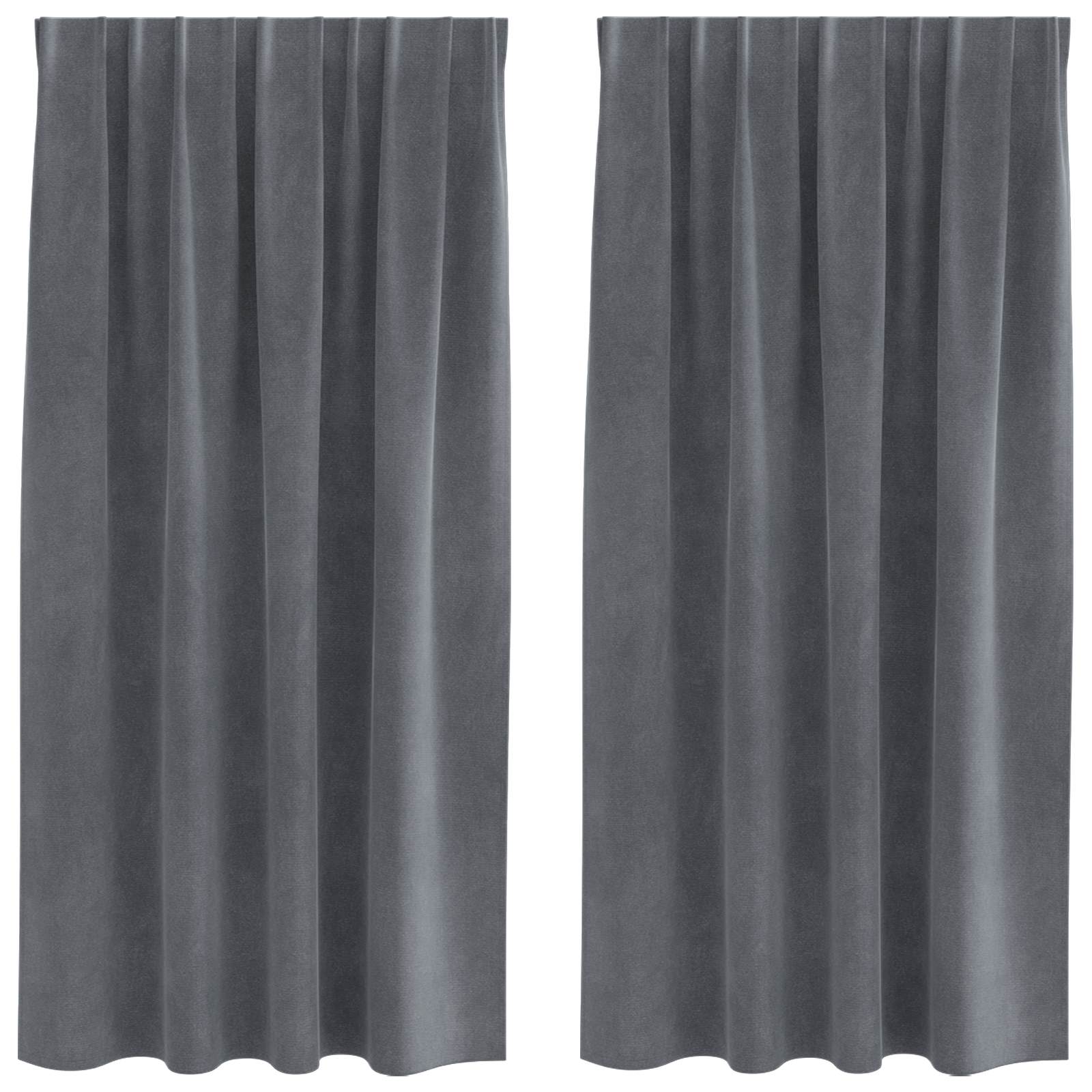 Užuolaidos 2 pcs Šviesiai pilka 140 x 175 cm Aksomas