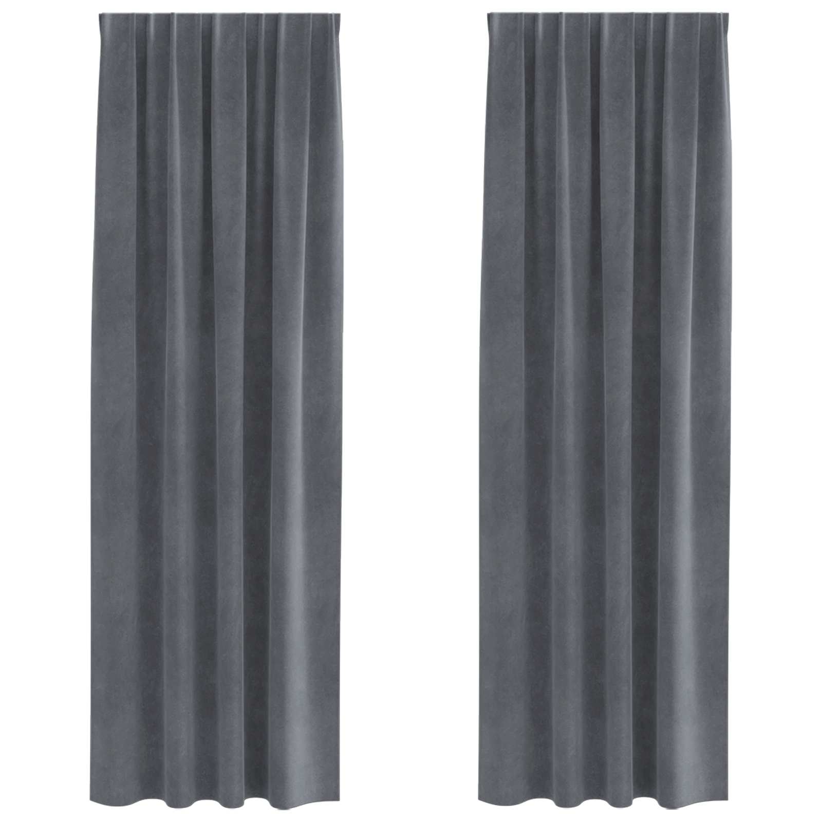 Curtains with overlap 2 pcs Super light grey velvet