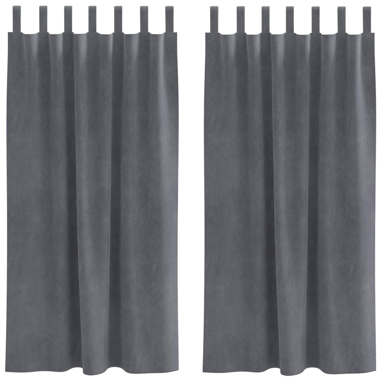 Užtemdymo užuolaidos 2 pcs Šviesiai pilka 140 x 175 cm Aksomas
