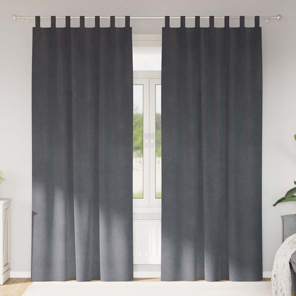 Užtemdymo užuolaidos 2 pcs Šviesiai pilka 140 x 245 cm Aksomas