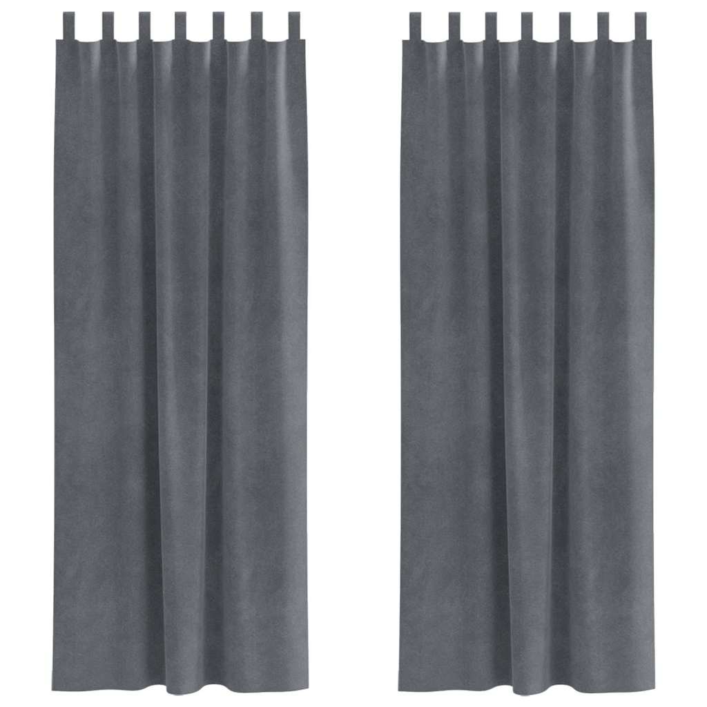 Užtemdymo užuolaidos 2 pcs Šviesiai pilka 140 x 245 cm Aksomas