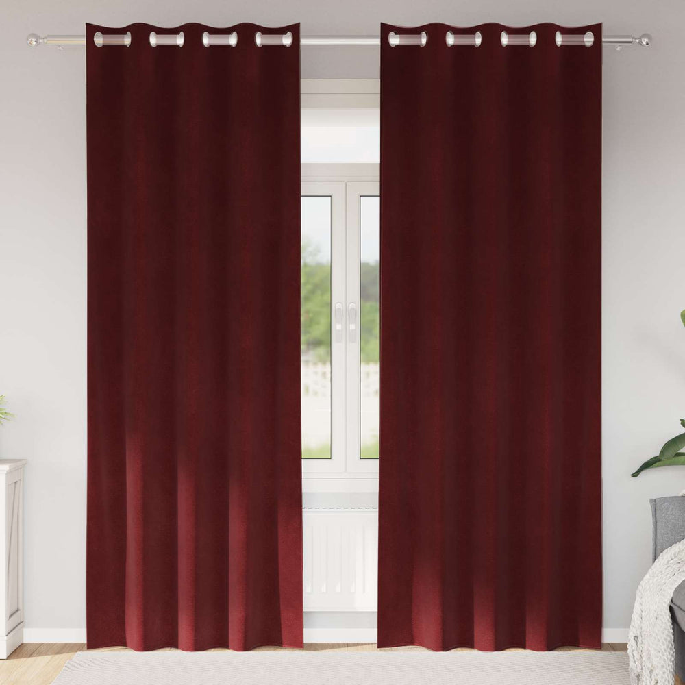 Užtemdymo užuolaidos 2 pcs Vyno raudona 140 x 260 cm Aksomas