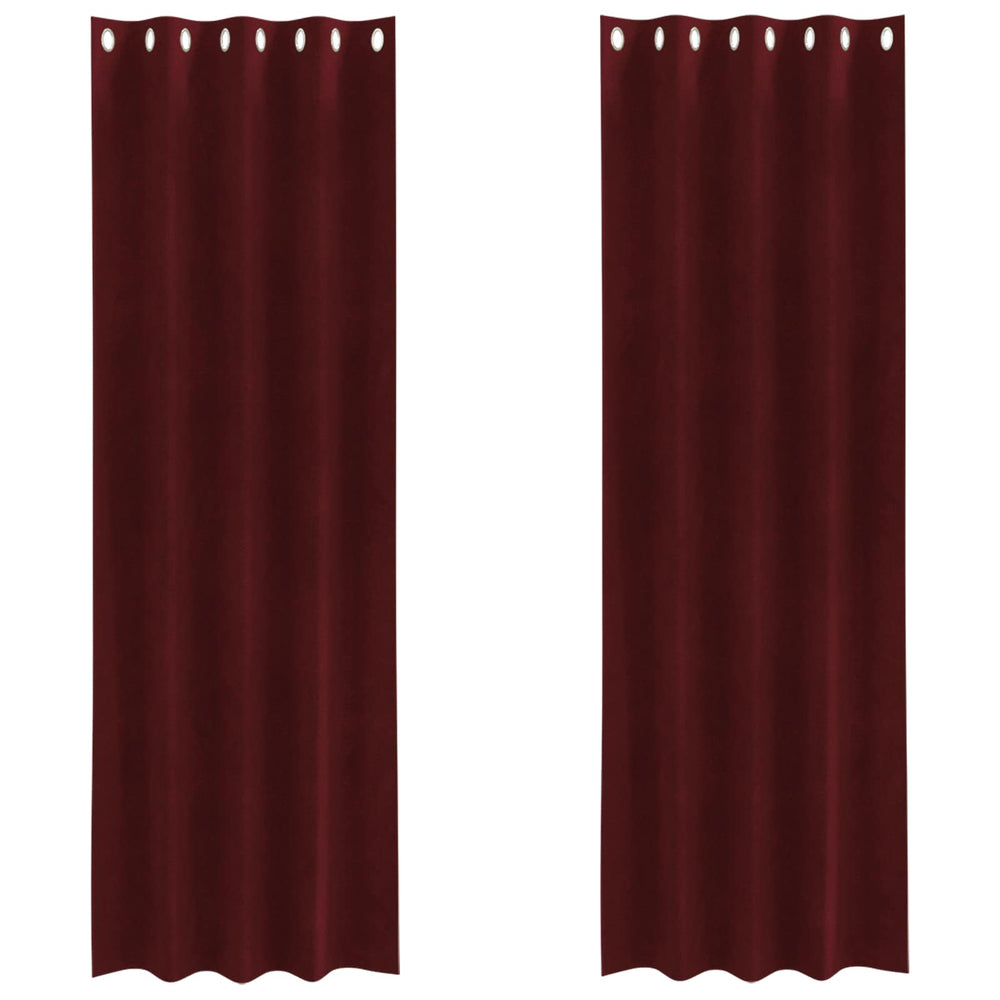 Užtemdymo užuolaidos 2 pcs Vyno raudona 140 x 260 cm Aksomas