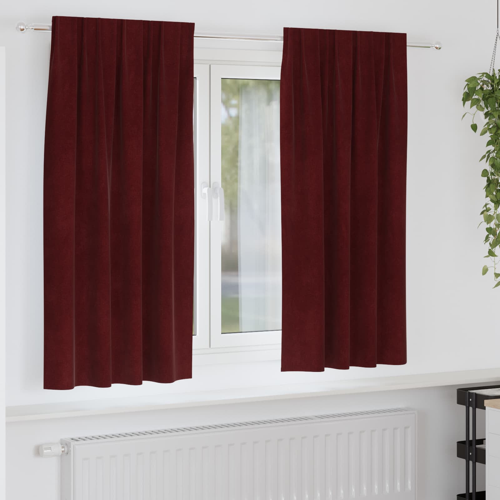 Užtemdymo užuolaidos 2 pcs Vyno raudona 140 x 175 cm Aksomas