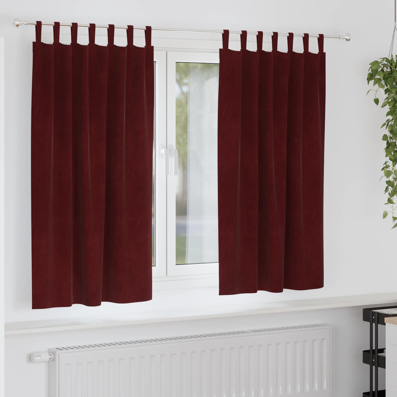 Užtemdymo užuolaidos 2 pcs Vyno raudona 140 x 175 cm Aksomas