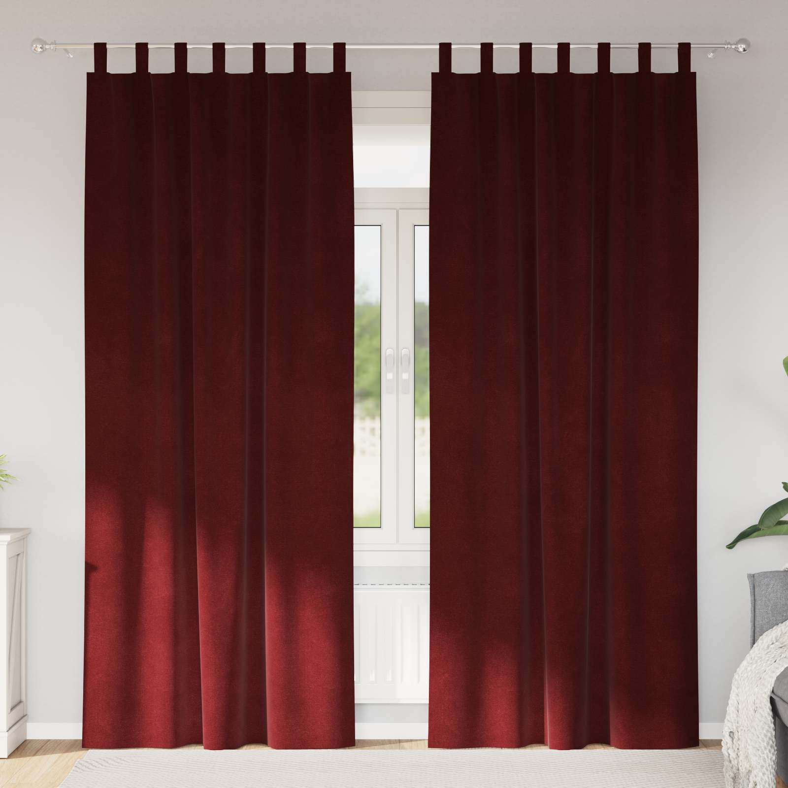 Užtemdymo užuolaidos 2 pcs Vyno raudona 140 x 225 cm Aksomas