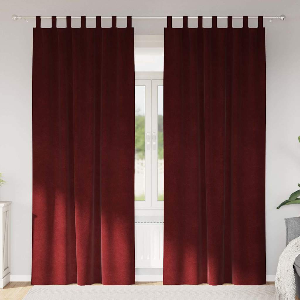 Užtemdymo užuolaidos 2 pcs Vyno raudona 140 x 260 cm Aksomas