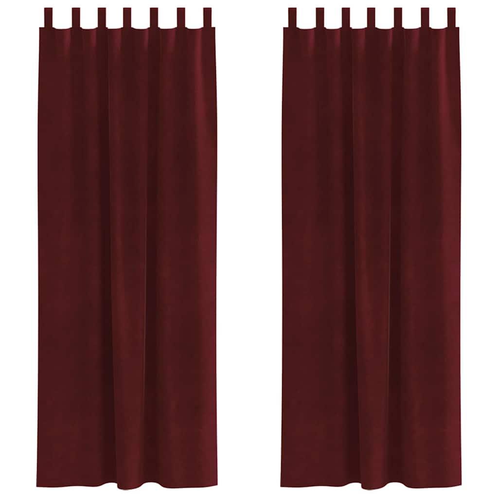 Užtemdymo užuolaidos 2 pcs Vyno raudona 140 x 260 cm Aksomas