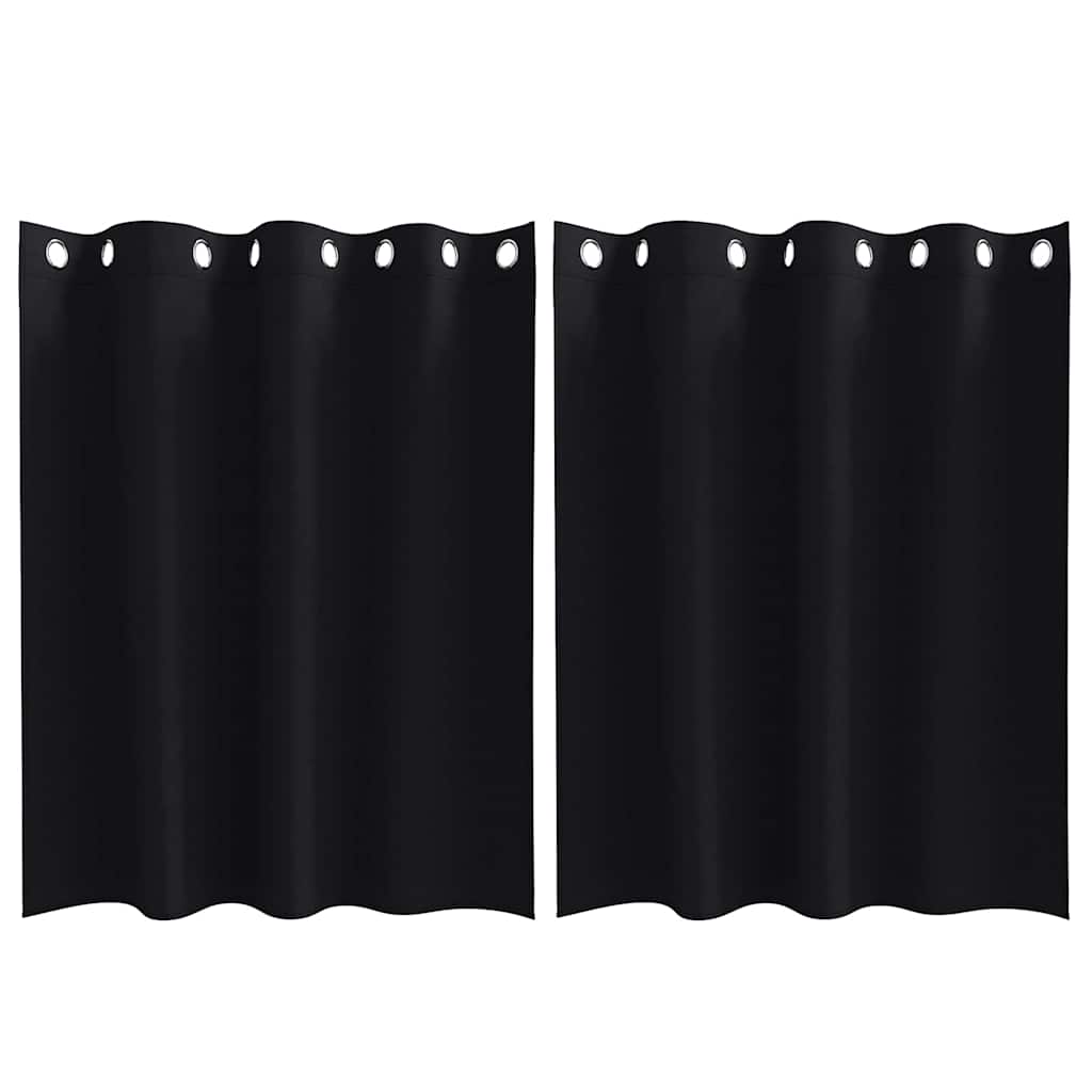 Užuolaidos su žiedais, blokuojančios šviesą 2 pcs Juoda