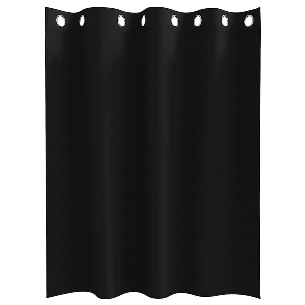 Užuolaidos su žiedais, blokuojančios šviesą 2 pcs Juoda