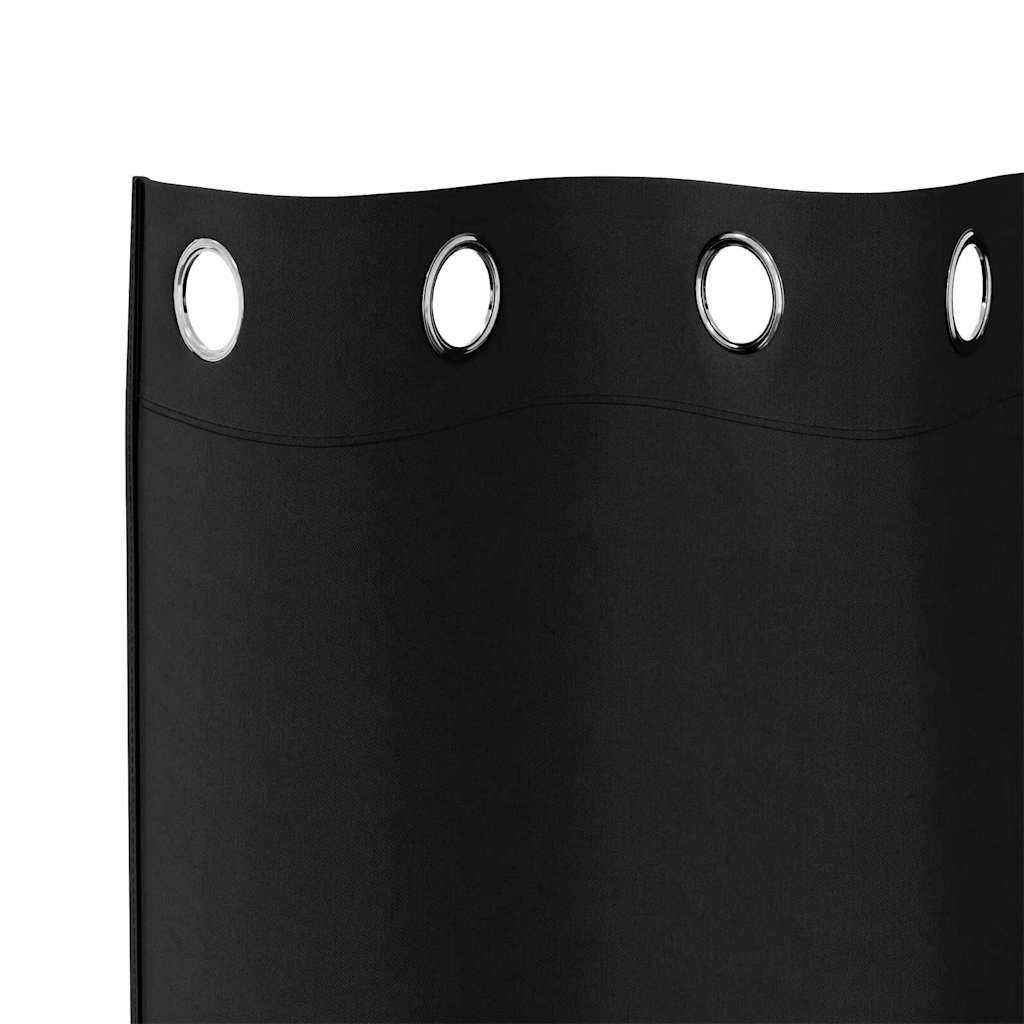 Užuolaidos su žiedais, blokuojančios šviesą 2 pcs Juoda