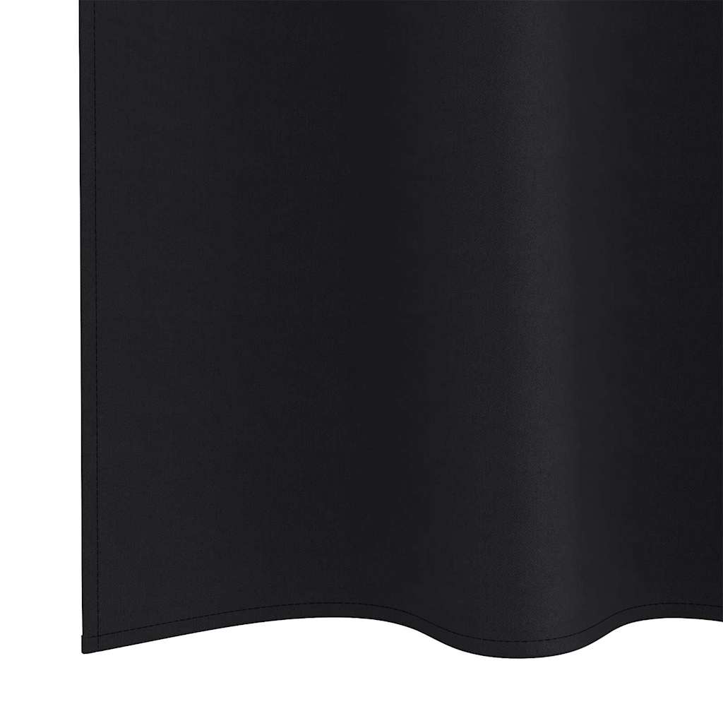 Užuolaidos su žiedais, blokuojančios šviesą 2 pcs Juoda
