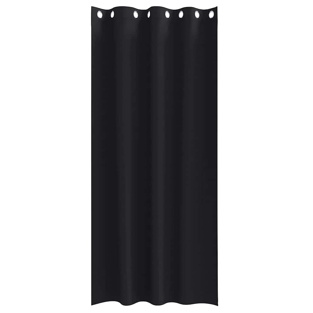 Užuolaidos su žiedais, blokuojančios šviesą 2 pcs Juoda
