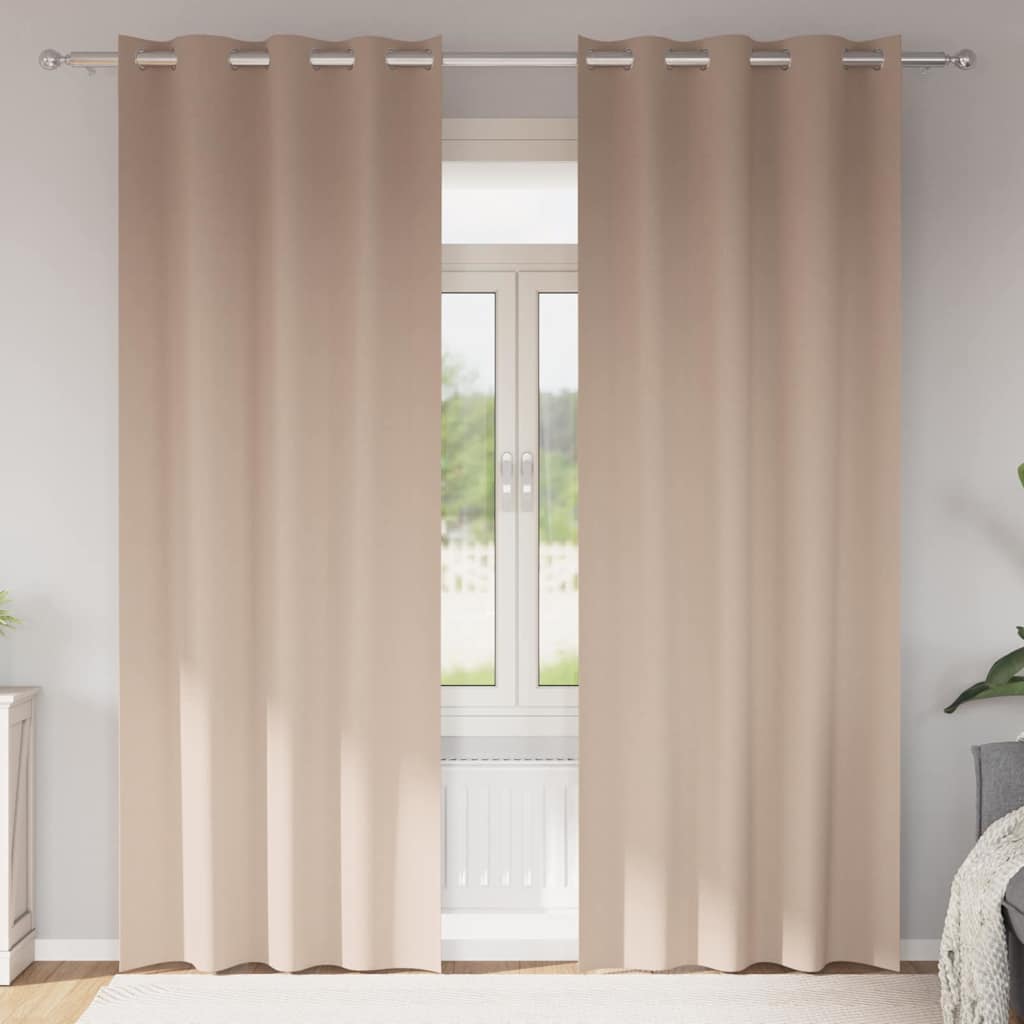 Užuolaidos su žiedais, blokuojančios šviesą 2 pcs Taupe