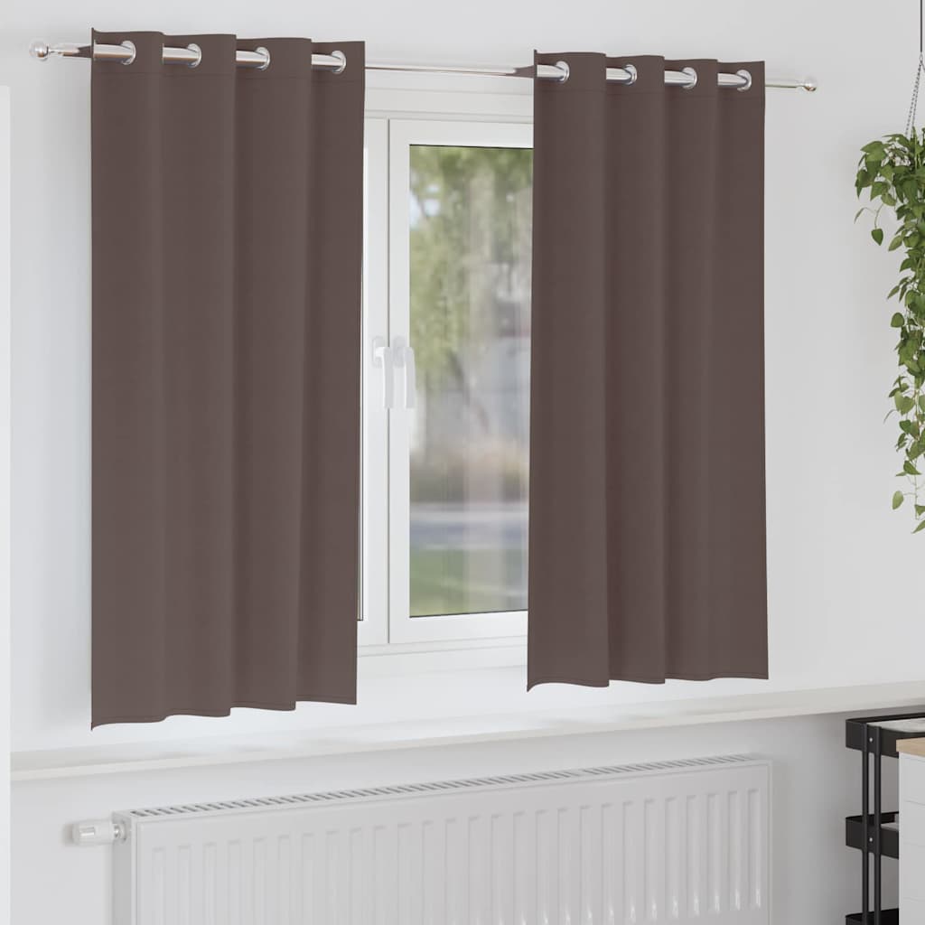 Užuolaidos su žiedais, blokuojančios šviesą 2 pcs Tamsiai rudas