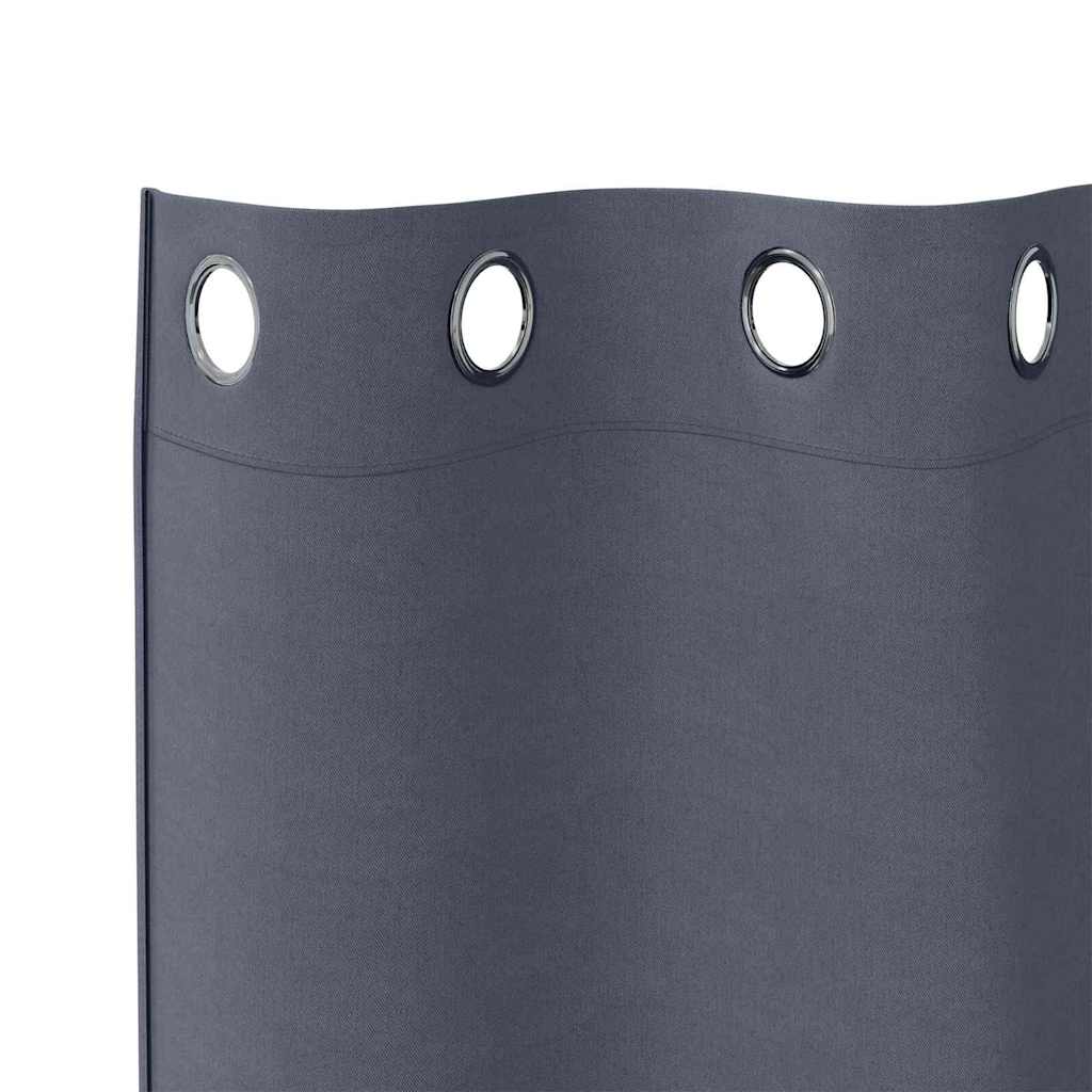 Curtains with Rings, Blackout 2 pcs Anthracite