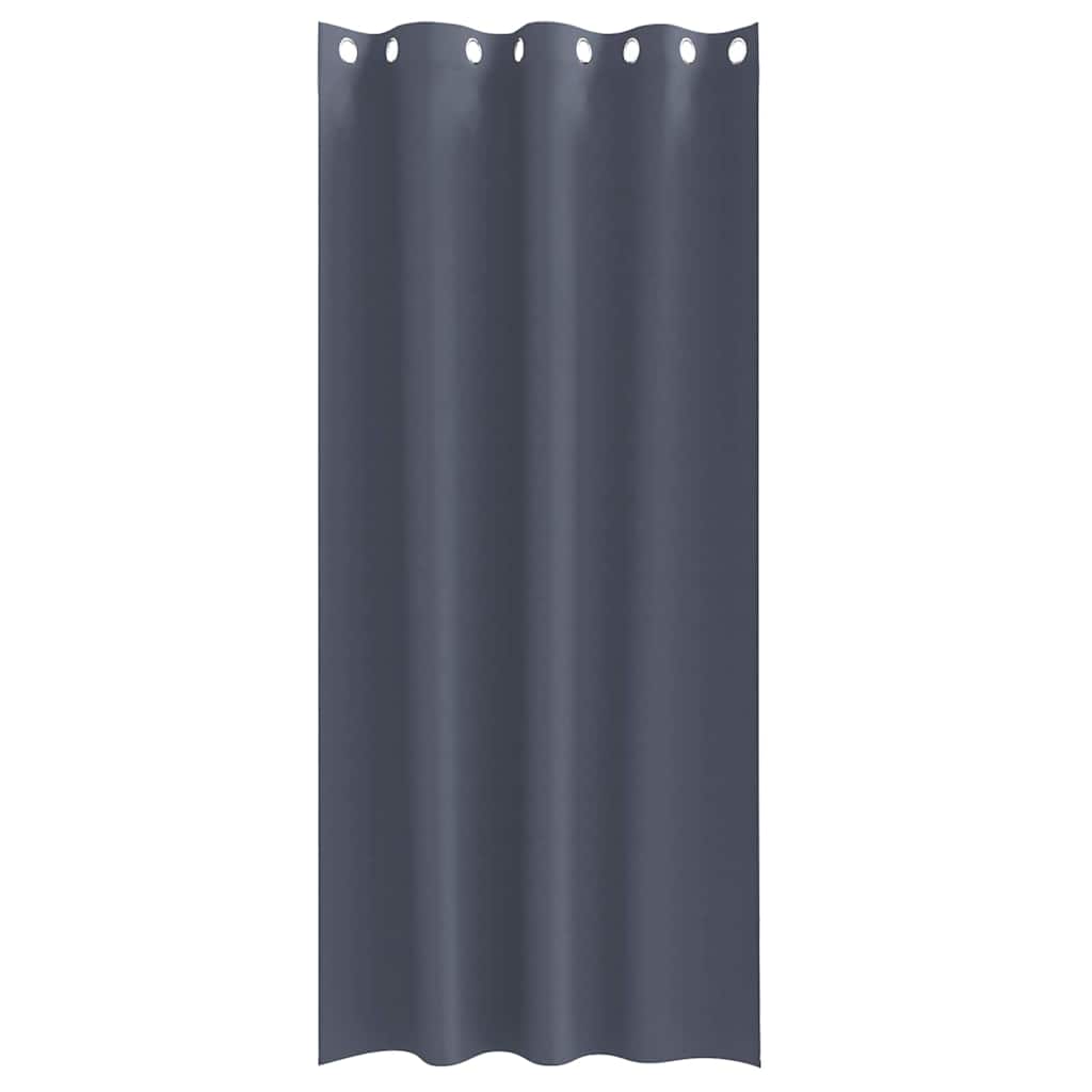Curtains with Rings, Blackout 2 pcs Anthracite