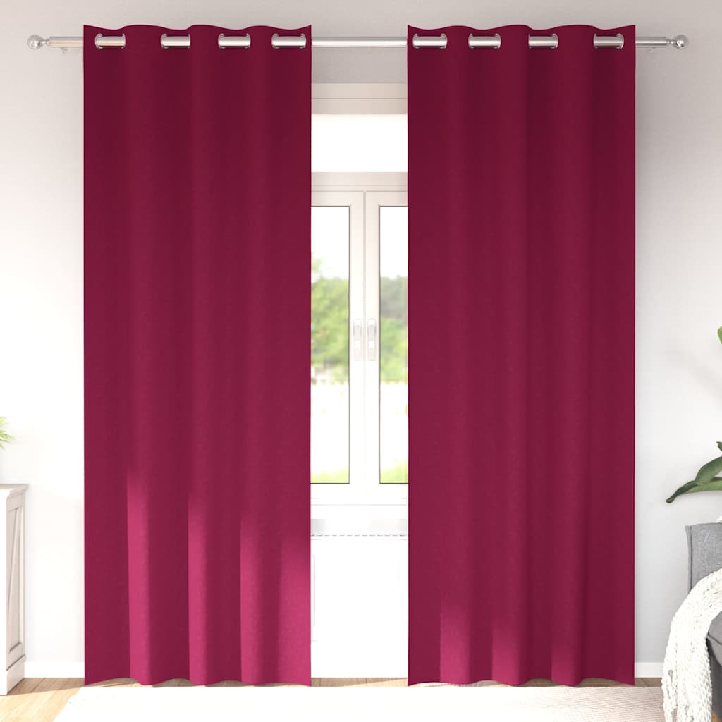 Užuolaidos 2 pcs Vyno raudona 245 x 140 cm Poliesteris