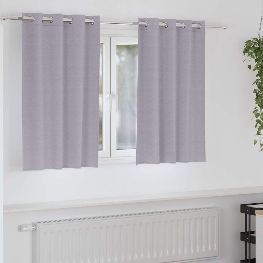 Užuolaidos su žiedais, blokuojančios šviesą 2 pcs Metalo pilka