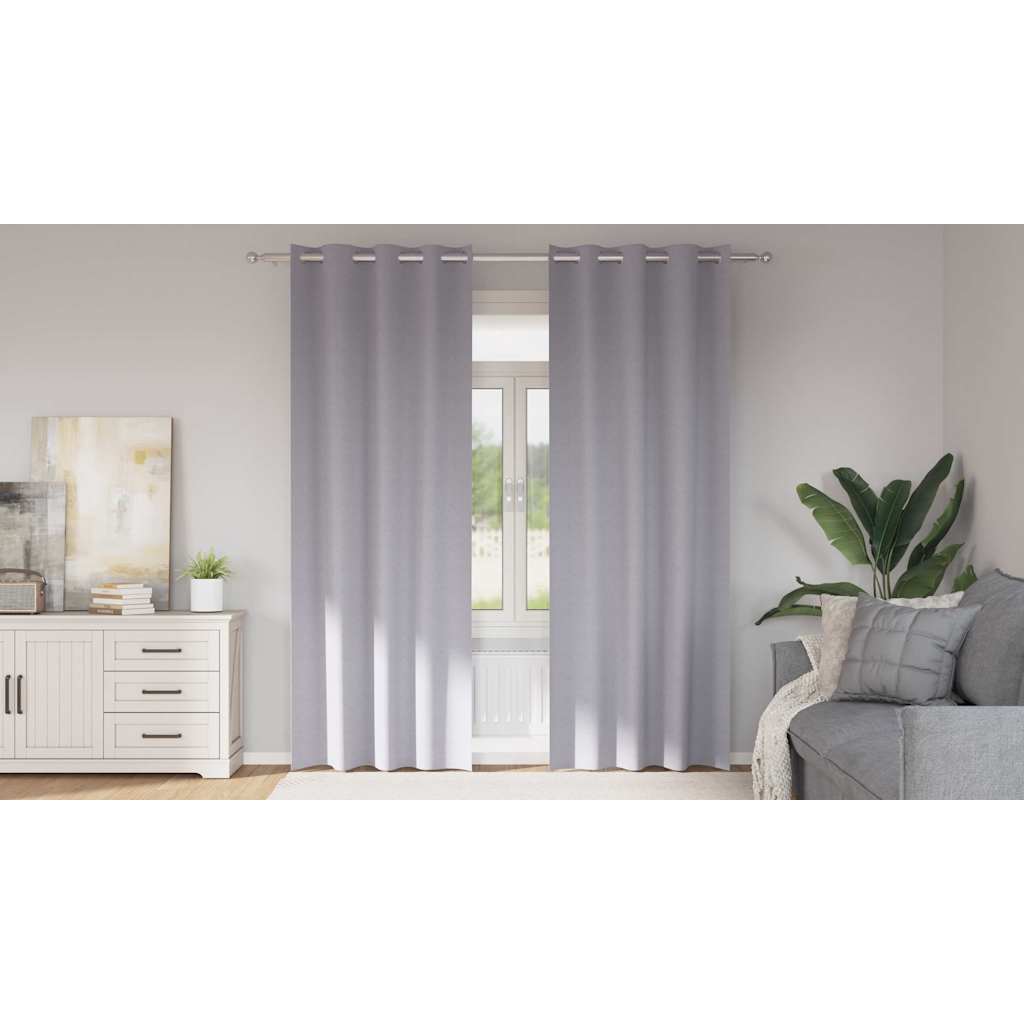 Užuolaidos su žiedais, blokuojančios šviesą 2 pcs Metalo pilka