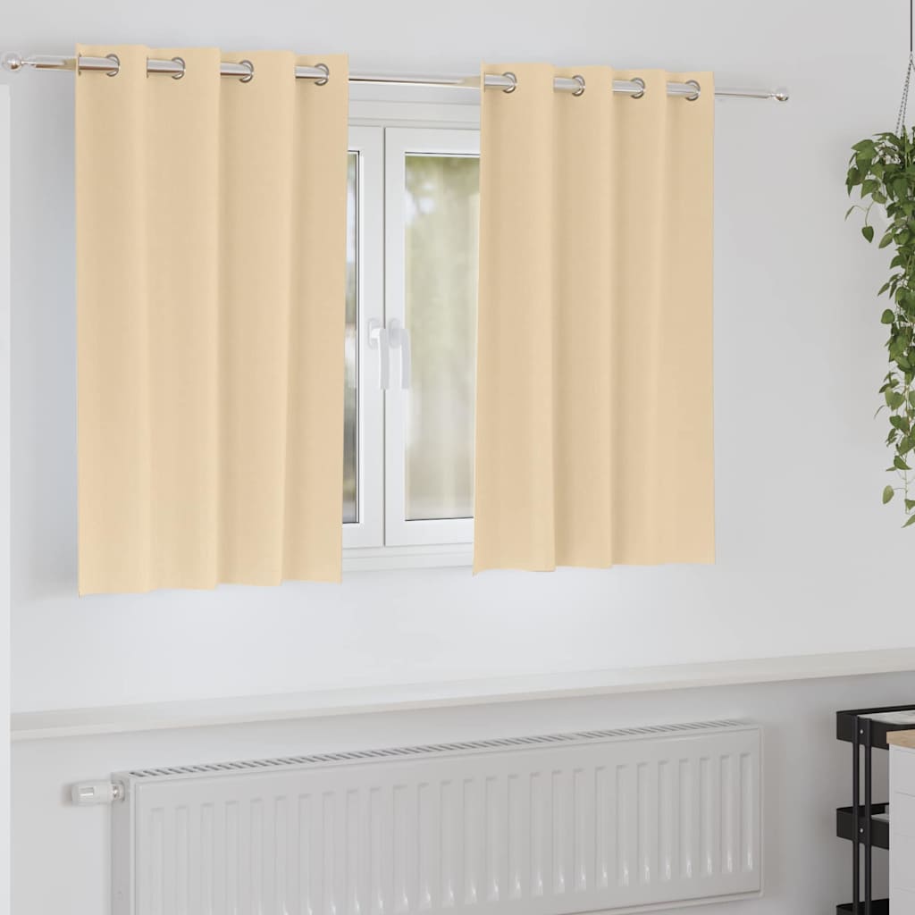 Užuolaidos su žiedais, blokuojančios šviesą 2 pcs Kreminė