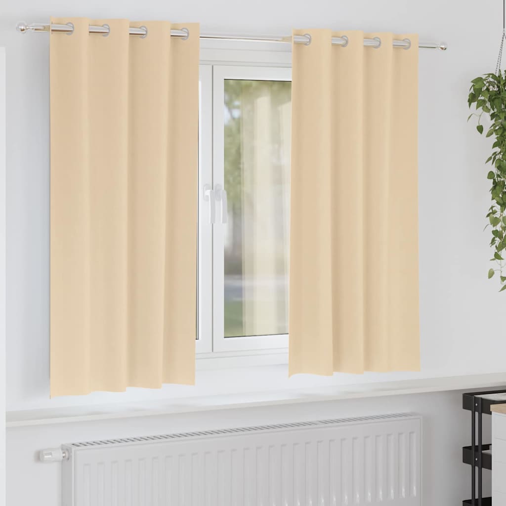 Užuolaidos su žiedais, blokuojančios šviesą 2 pcs Kreminė