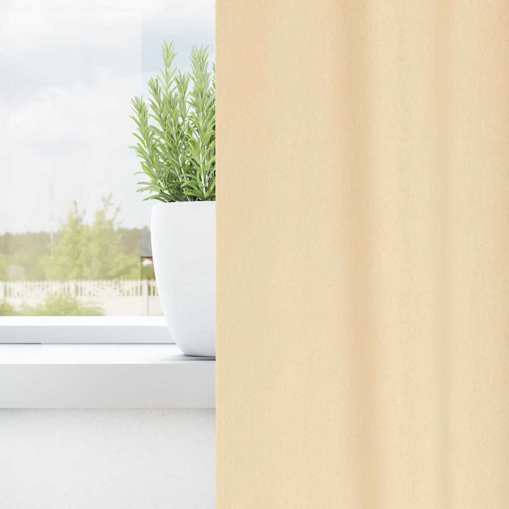 Užuolaidos 2 pcs Kreminė 260 x 140 cm Poliesteris
