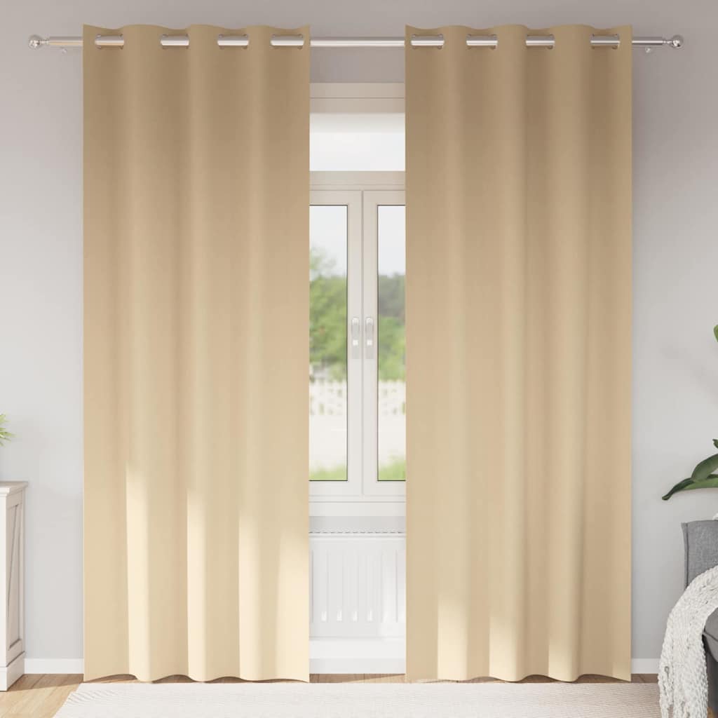 Užuolaidos 2 pcs Kreminė 260 x 140 cm Poliesteris