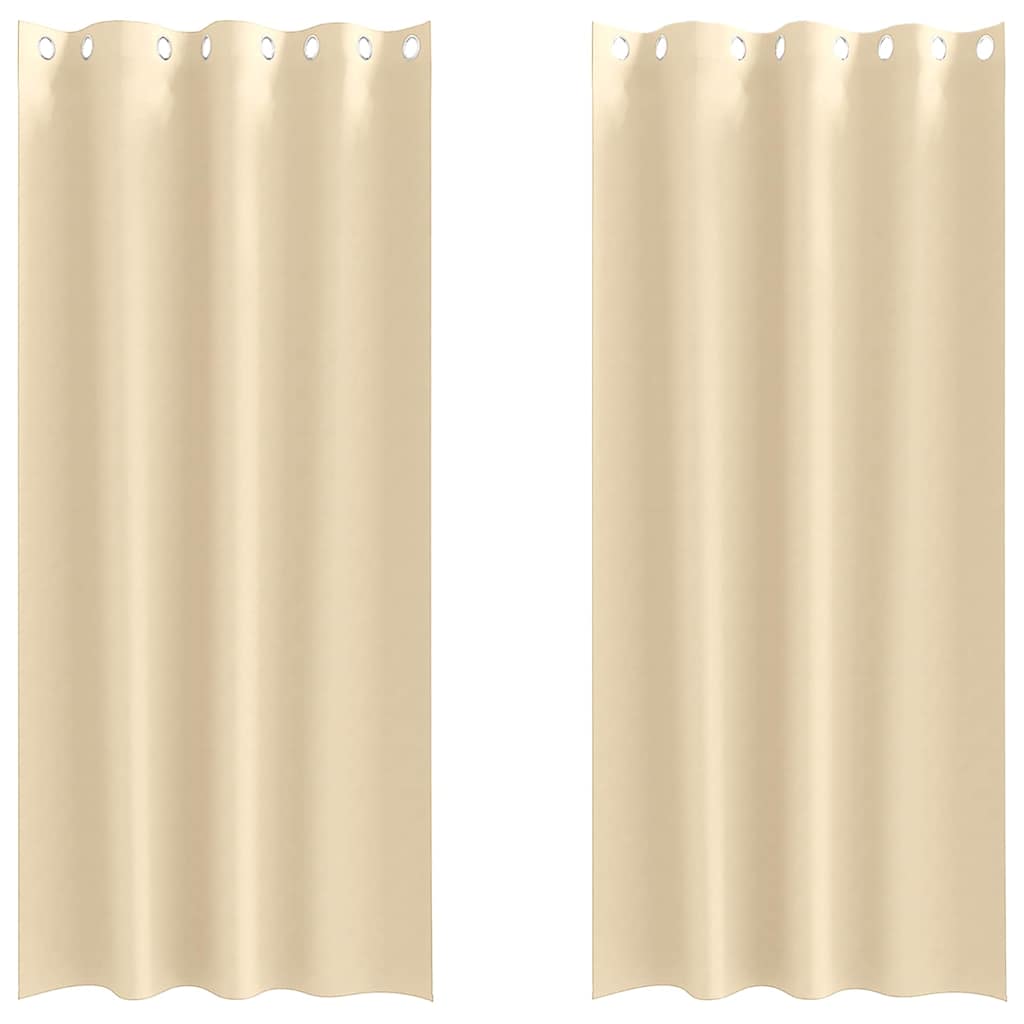 Užuolaidos 2 pcs Kreminė 260 x 140 cm Poliesteris