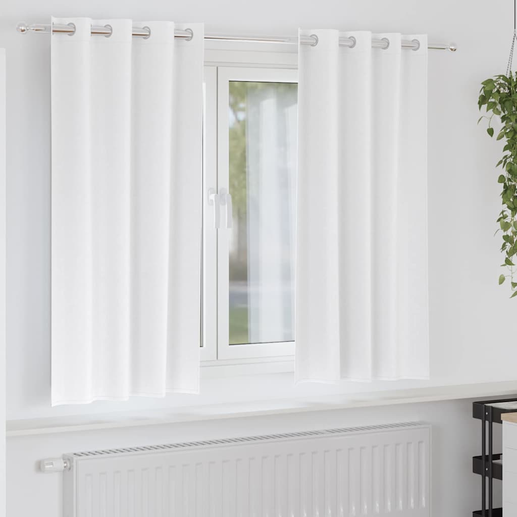 Užuolaidos su žiedais, blokuojančios šviesą 2 pcs Švari balta