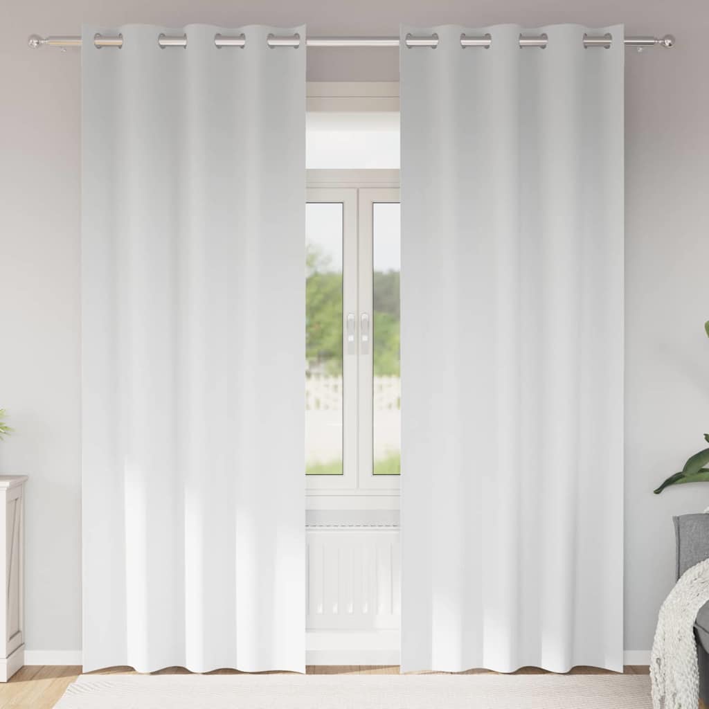 Užuolaidos su žiedais, blokuojančios šviesą 2 pcs Švari balta