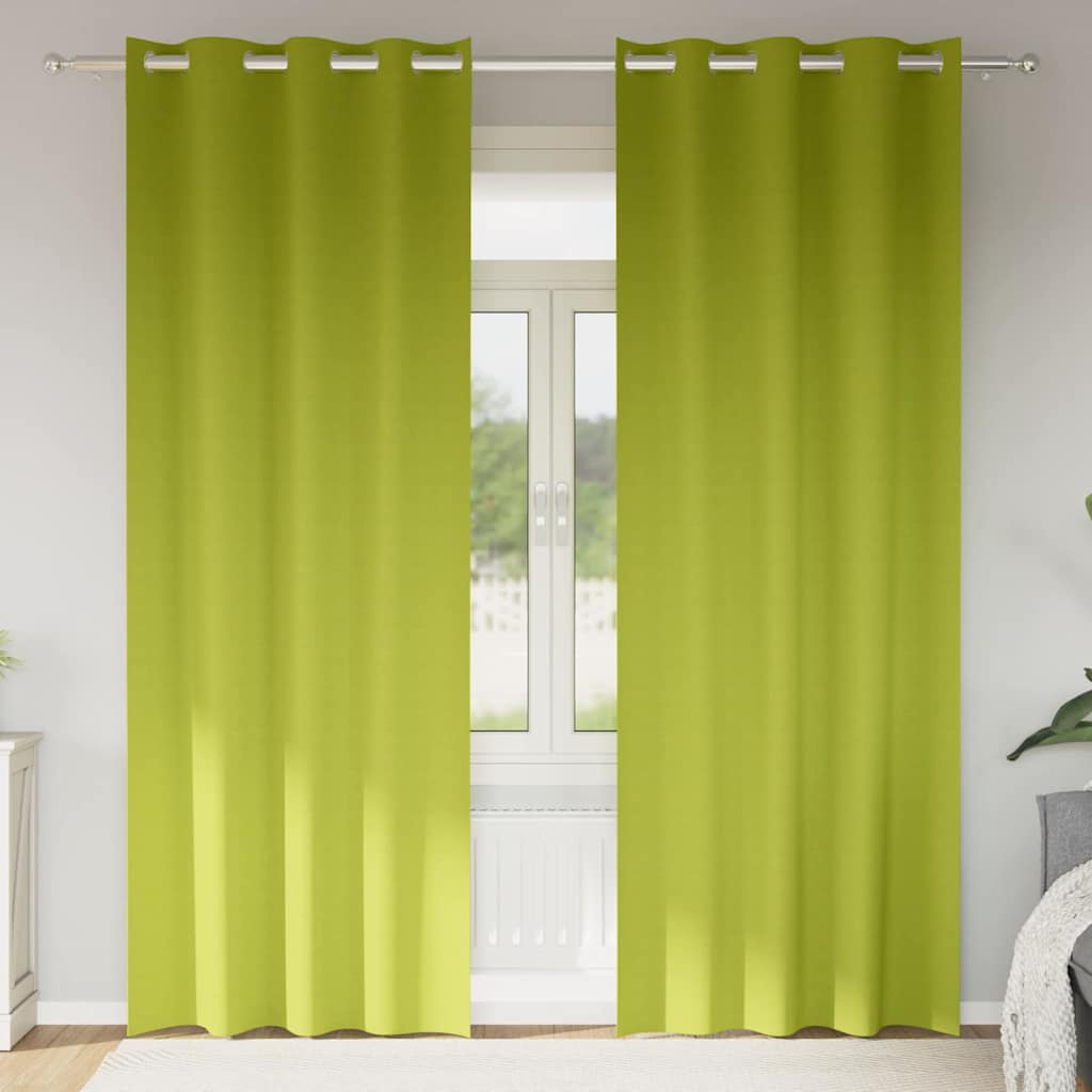 Užuolaidos 2 pcs Obuolio žalia 260 x 140 cm Poliesteris