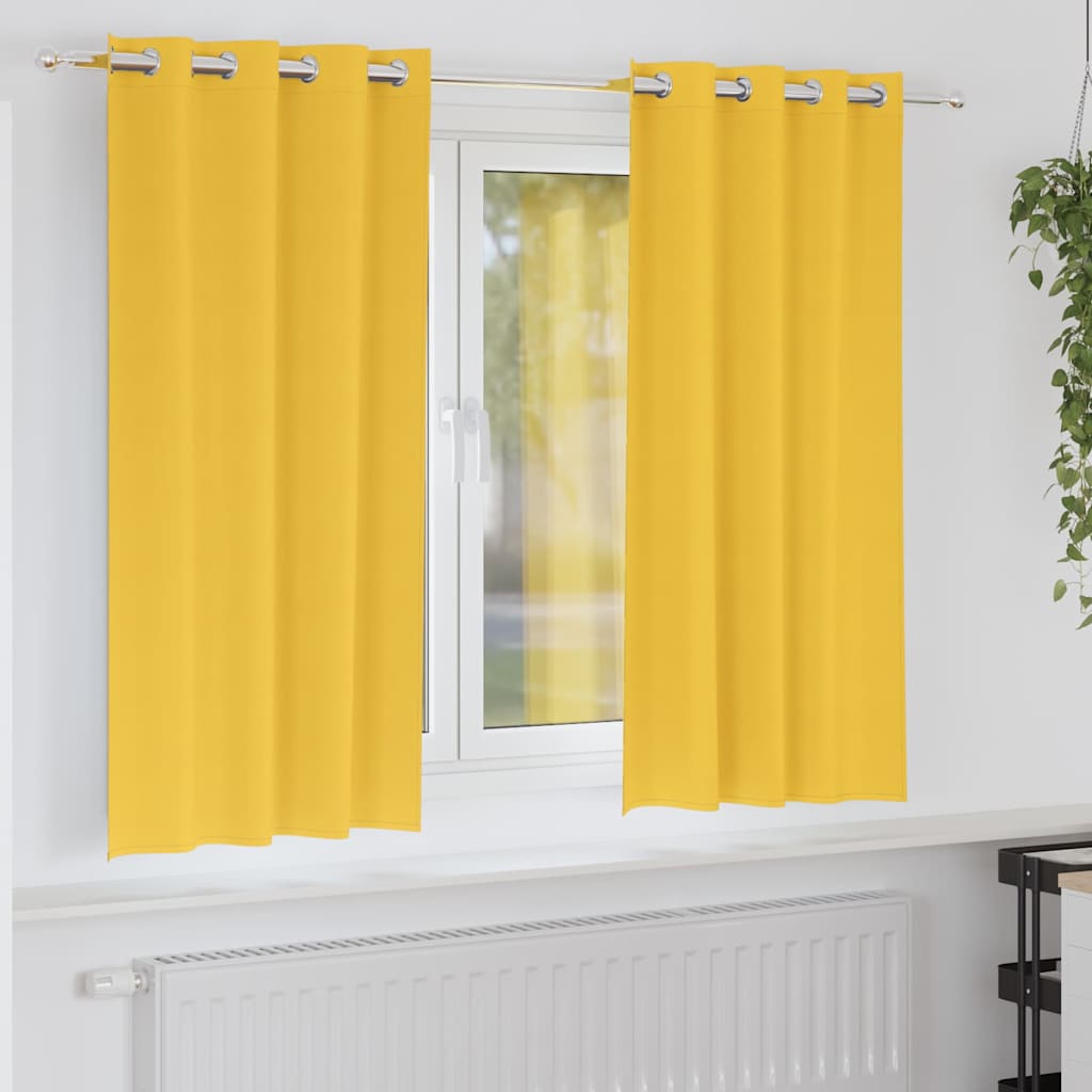 Užuolaidos 2 pcs mustard yellow 175x140cm Poliesteris