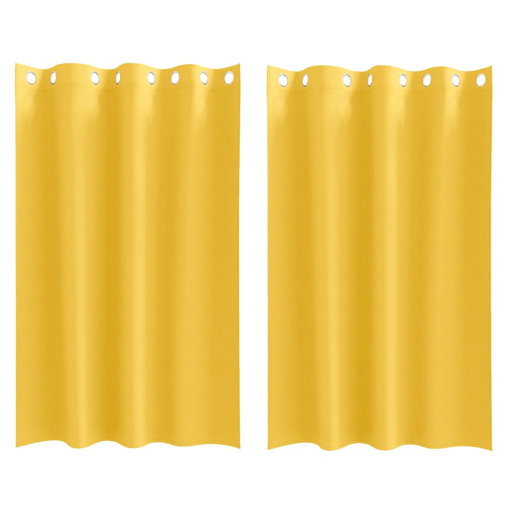 Užuolaidos 2 pcs mustard yellow 175x140cm Poliesteris