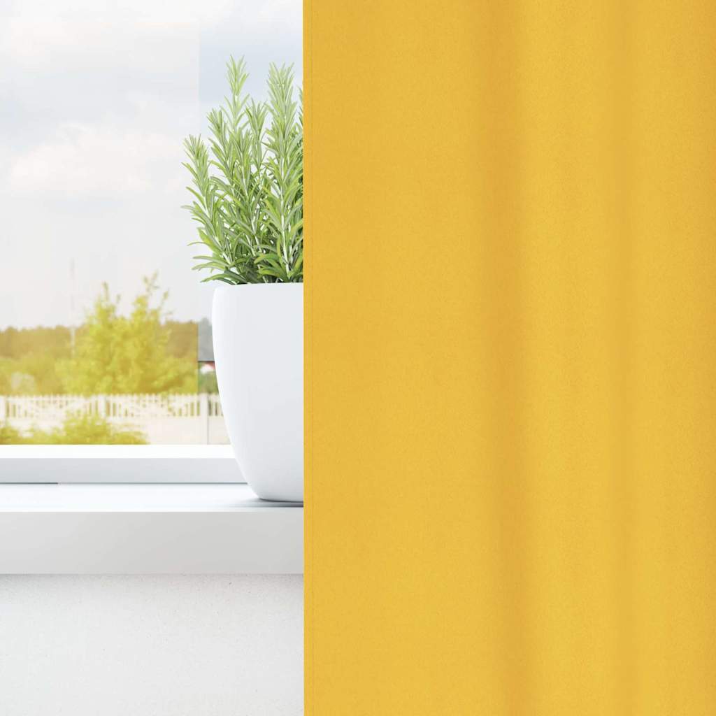 Užuolaidos 2 pcs mustard yellow 260 x 140 cm Poliesteris