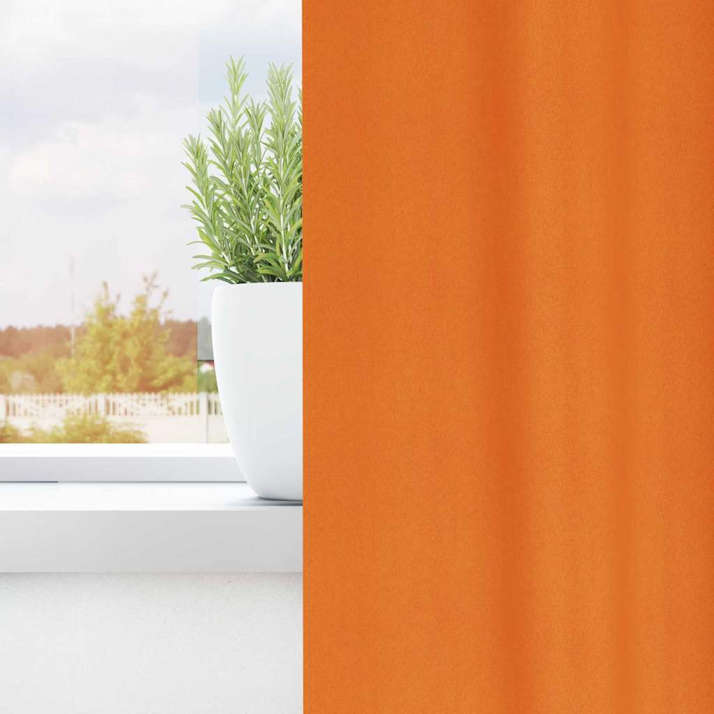 Užuolaidos 2 pcs Ryškiai oranžinė 260 x 140 cm Poliesteris